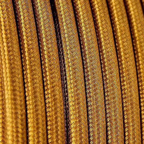 3m Textilkabel Gold Antik 3x0,75qmm 3G Kabel Leuchtenkabel Stoffkabel Stromkabel umsponnen max. 300V