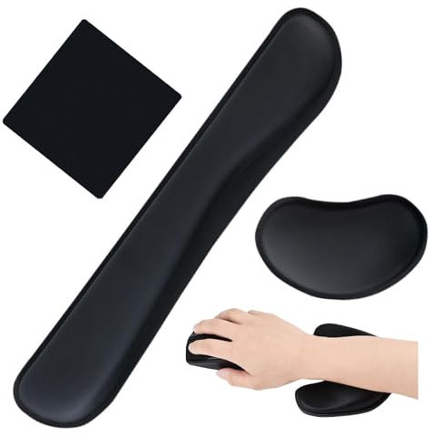 AYNKH Carpet Pad Tastatur Mauspad rutschfeste Handgelenkauflage Ergonomische Handgelenkunterlage mit Memory Foam Schmerzlinderung für Laptop Arbeitsspiel