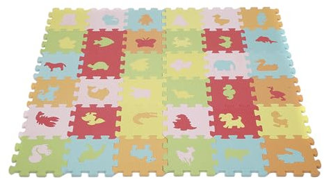 MUL-BOUTIQUE Krabbeldecke für Babys, 16 x 16 cm, Schaumstoffmatte, 36 Teile, hergestellt aus EVA-Schaum, Interaktion zwischen Eltern und Kind möglich, das beste Spielzeug für Babys (C9)