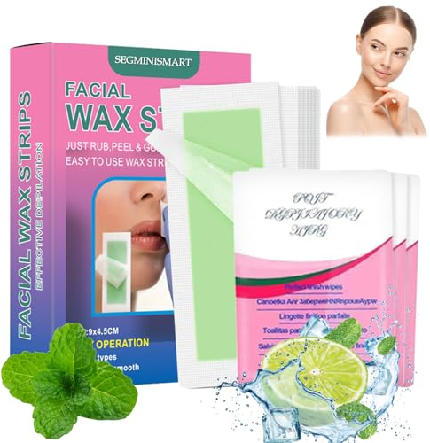 Wachsstreifen Haarentfernung, Wachsstreifen Haarentfernung Set, Haarentfernung für das Gesicht, Lippen & Augenbrauen Kaltwachs Enthaarung Streifen fürs Frauen Gesicht,alle Hauttypen 30 PCS