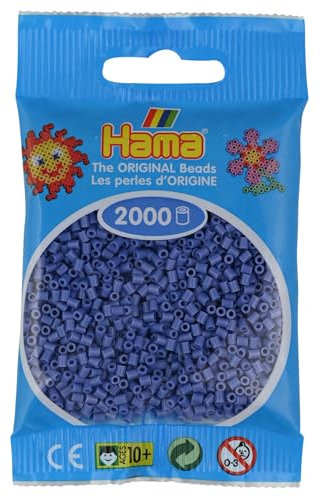 Hama Mini Perlen Beutel | ca. 2000 Sicherungsperlen | Mosaik Deko Kunst & Basteln für kreative Kinder ab 5 Jahren | Lavendel