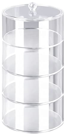 4-lagiger Gürtel-Organizer für den Schrank, Stapelbare Acryl-Gürtel-Aufbewahrungsbox, Transparente Runde Vitrine, Gürtelhalter für Gürtel, Uhren, Schmuck, Armbänder, Ringe,