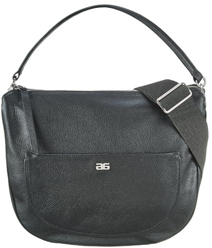 ABRO Damen Beutel Clara Big Tasche, Schwarz/Nickel