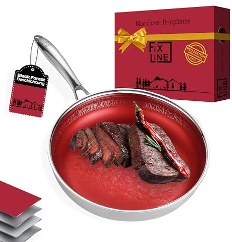 FIXLINE® BLACK FOREST Bratpfanne 28 cm – Keramische Antihaftbeschichtung – geeignet für Induktion & alle Herdarten – ofenfest bis 230 °C – elegant & vielseitig