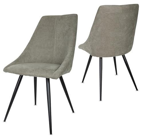 Staboos CH80 Esszimmerstuhle 4er Set Polsterstuhl bis 150 kg - Strapazierbarer Stoff Sessel - Polsterstuhl (Eukalyptus)