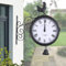 ieLsngai Bahnhofsuhr Doppelseitig, Retro Zweiseitige Wanduhr, Wanduhr Doppelseitige Bahnhofsuhr, Garten Zimmer Küchenuhr Zweiseitig Uhr Antik