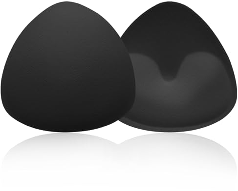 Sibba 1Paar BH-Einlagen Einsätze BH Insert Pads Push up Bra Dreieckige BH Polsterung Einlagen Wiederverwendbar Atmungsaktive Herausnehmbare Brustvergrößerer für Sport BH Bikini Tops Bademode Schwarz