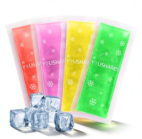 YOUSHARES Poche de Glace en Gel Réutilisable pour Trousse Isotherme Insuline Diabétique, Glacière Isotherme pour Médicament Insuline, Poche Refrigerante Gel Froid Approuvée par TSA (4 Couleurs)