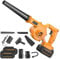 21V Cordless Leaf Blower and Vacuum with Battery and Charger, 2 IN 1 Garden Vacuum and Blowers Cordless,550W Leaf Blower Cordless for Leaf/Snow/Dust Blowing/Lawn Care (2*Battery-yellow)