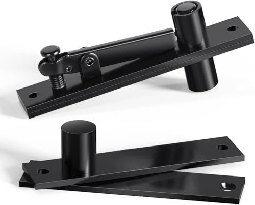 Fenghome Charnière pivotante en acier inoxydable pour porte secrète en bois - Rotation à 360 degrés - Robuste - Invisible - Pour porte cachée - Noir