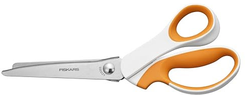 Fiskars SoftGrip Zackenschere, Stoffschere mit ergonomischem Griff, Zickzackkante und Edelstahlklingen