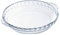 Tradineur - Molde redondo para tarta con asas, vidrio borosilicato, fuente transparente, postres, repostería, hornear, extra resistente - 1,3 litros - 26 x 23 cm