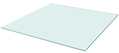 Annlera Plateau de table en verre trempé - Carré - Pour table à manger, table basse ou table de jardin - Facile à nettoyer - Transparent - 80 x 80 x 0,6 cm