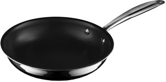 Funky Pro Cookware 20cm Ceramic Frying Pan, Tri-Ply Technology, Compatible All Hobs inc Induction, Non Stick, Stay Cool Handles, Dishwasher Safe, Oven Safe