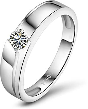 Tolldek Echt Gold Schmuck Eheringe 950 Platinum, 0.2ct Labor Erstellt Diamant Ring Gold Herren Klassiker 950 Platin, Echtes Gold Kollektion, Gr.66 (21.0)