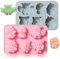 Honicemar 6 Löcher Eule Silikonform, 2 Stück Cartoon Tier Schokoladenformen Pralinenform Antihaft Flexible Silikon Form für Kuchen Gelee und Mousse, Ideal für DIY Projekte in der Küche