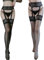 Medias para Liguero Mujer, 2 Pares Medias Sexy Encaje, Ligueros Sexy Mujer, Sexy Autofijante Encaje Medias Talle Alto, Medias De Red Liguero Cintura Alta, Medias De Liguero, Medias De Rejilla