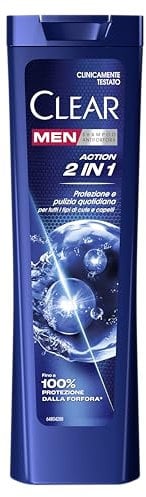 Clear Men Anti-Schuppen-Shampoo Für alle Haar- und Kopfhauttypen Action 2in1 bis zu 100% Anti-Schuppenschutz* 3x 225 ml