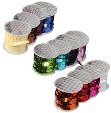 DIYEAH 12 Nastri Di Paillettes Piatte Da 6 Mm Per Da Sposa in Pvc