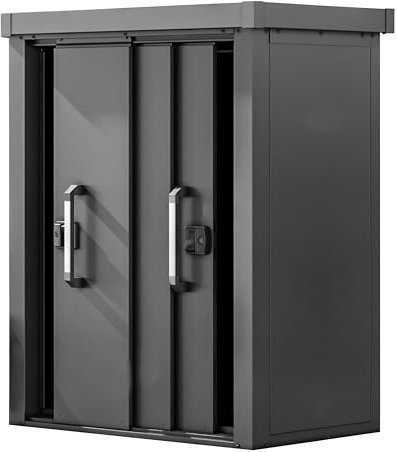 GFP Primeyard Armoire de Jardin en métal 120x78x161 cm Abris de Jardin Anthracite, Plancher Inclus