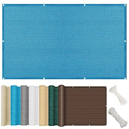 Frangivisto Balcony Fence 85 x 700 cm HDPE Privacy Screen UV Resistant Garden Cover with Ties & Ropes for Terrace & Pool Sky Blue Outdoor Decor