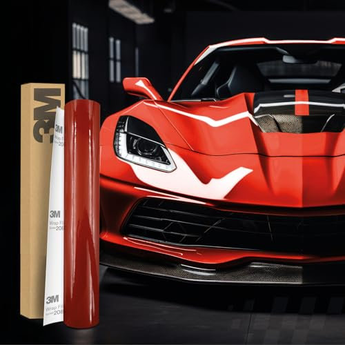 3M 2080 Film de wrapping de voiture - 30 x 152 cm - Film autocollant pour voiture, moto, bateau - Film de protection de peinture 3D - Avec canaux d'air pour le film (G363 Gloss Dragon Fire Red)