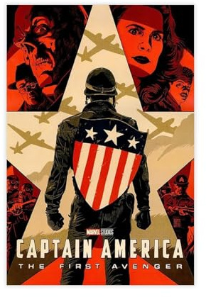 FKBALCZ Filmposter Captain America The First Avenger, alternatives Poster, Leinwandposter, Schlafzimmer, Dekoration, Landschaft, Büro, Raumdekoration, Geschenk, 30 x 45 cm