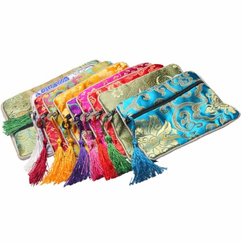 VALICLUD 10pezzi Sacchetti per Gioielli in Broccato Stile Cinese per Riporre Braccialetti Perline di Buddha Anelli Orecchini Collane ECC Materiale Resistente Uso Prolungato per Confezioni r