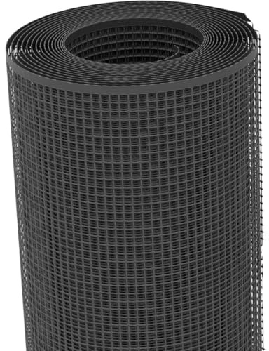 FERROELETTRA Rete Protettiva in Plastica, Maglia Quadrata 10x10mm, per Balconi Terrazze Orti Serre, Resistente UV, con Fascette di Fissaggio, Made in Italy (GRIGIO ANTRACITE, 10 metri)