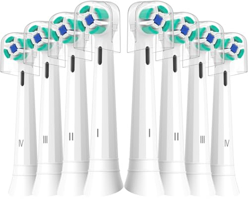 8er IO Sanfte Reinigung Aufsteckbürsten Kompatibel mit Oral B iO | Sensitiv IO Zahnbürste Aufsätze Geeignet für Oral-B iO Elektrischen Zahnbürstea 2/3/4/5/6/7/8/9/10 (Weiß)
