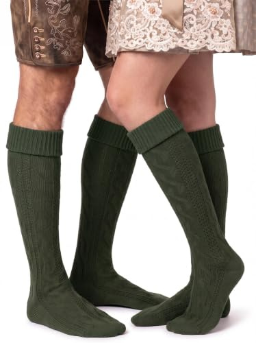 2 Paar Oktoberfest Kniestrümpfe Trachten Socken EXTRA LANG aus Baumwolle
