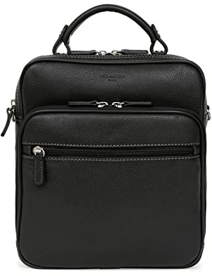 Hexagona Sacoche bandouliere cuir Ref 33912 Noir 2