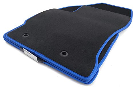 Auris Fußmatten Velours Automatten Original Qualität Autoteppich 4-teilig mit Blauem Rand