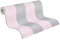 A.S. Création Papier peint intissé - Tapisserie papier peint à rayures en rose et gris - Papier peint pour différentes pièces - Papier peint mural de 10,05 m x 0,53 m