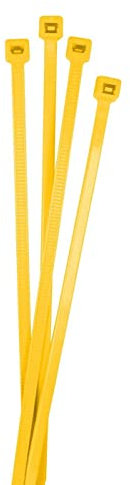 Lumonic 100x Gelbe Kabelbinder 200 x 4,8mm - Industriequalität, UV-Beständig, Wetterfest