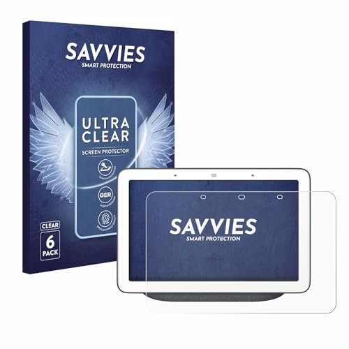 Savvies 6 Pack Screen Protector compatible with Google Home Hub/Google Nest Hub Protection Film Clear