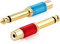 Tisino RCA to 1/4 Adapter, Gold Plated Pure Copper RCA Female to Quarter Inch Jack TS Mono Adapter Audio Connector - Multicolor 2 Pack