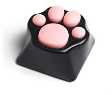 YMDK Metal Keycap Cat Claw Cat Palm Novelty Keycaps for Cherry MX Mechanical Keyboard (Black Base Pink Claw)
