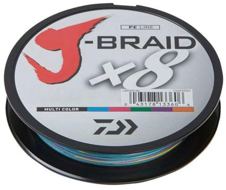 Daiwa J-Braid X8 150m Multicolor 8-Fach geflochtene Schnur (0,18mm 12Kg 150m)