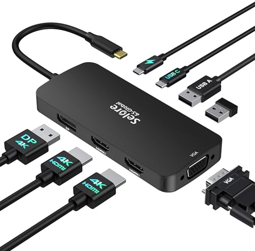 USB C Hub for MacBook Pro Adapter, MacBook Pro USB Adapter HDMI MacBook Pro with 4K HDMI, 100W PD 40Gbps Thunderbolt 3, 3 USB 3.0 Ports, SD/TF Card Reader, Multiport Dongle for MacBook Pro Air