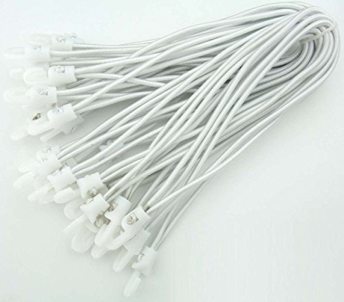 100 Stück Spannfix Planenspanner 18 cm, Ø 4 mm Weiss - Spanngummi Expander mit Haken (100 Stück, Weiss)