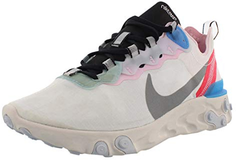 NIKE React Element 55 BQ2728 - Zapatillas de Correr para Mujer (Talla 4.5 de EE. UU. 7 de UE 38, Tinte Platino, Plateado y Lila 010), Silver, 38 EU