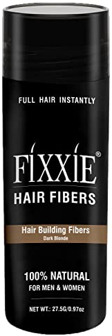 FIXXIE Hair Fibres DARK BLONDE for Thinning Hair 27.5g Bottle, Hair Fibre Concealer for Hair Loss for Men and Women, Naturally Thicker Looking Hair with Keratin Hair Fibers.