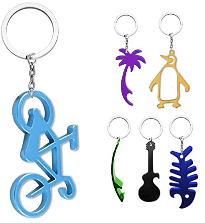 Novelty Bottle Opener Keyring Keychain Metal Steel Strong Beer Tool (Bike-Random-Colour)