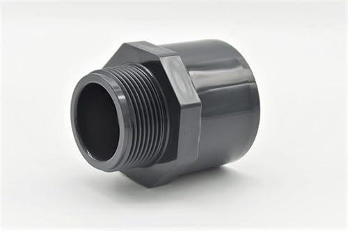 PVC Übergangsnippel | Übergangsmuffe Klebemuffe/ Stutzen x Aussengewinde PN 10 (Ø50/63mm 2 Zoll), Grau
