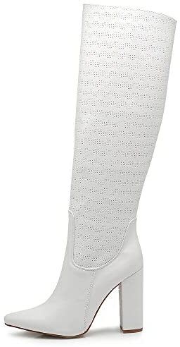 IF FASHION Stivali Alti A Punta Primaverili Estivi Con Tacco Alto Da Donna 402 Bianco N.40