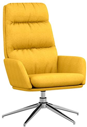 vidaXL Relaxsessel Drehbar Bürostuhl Polstersessel Sessel Fernsehsessel Polsterstuhl Armsessel Loungesessel Ruhesessel Wohnzimmer Senfgelb Stoff