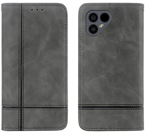 Tnviud Premium Flip Leder Brieftasche Schutzhülle TPU Silikon Case Für Fairphone 4 6.3 Inch Handytasche Stand Handy Abdeckung Magnet Wallet Cover Etui Schutz Hülle Handyhülle (Schwarz)