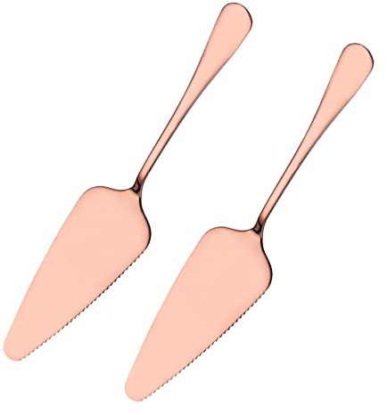 2 coltelli da Torta in Acciaio Inox con Bordi seghettati,Paletta per Torte,Paletta per Torte,Pala per Torte,Pala per Torte,Pala per Torte,Cucina,ristoranti,Feste,Torte,Pizza,Formaggio,Torte,Oro Rosa