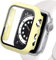 SOLOLUP Cover Compatibile per Apple Watch Series 9/Series 8/Series 7 con Vetro Temperato Pellicola Protettiva，PC Rigido Caso Antiurto Protezione Completa per iwatch 41mm Custodia,Giallo